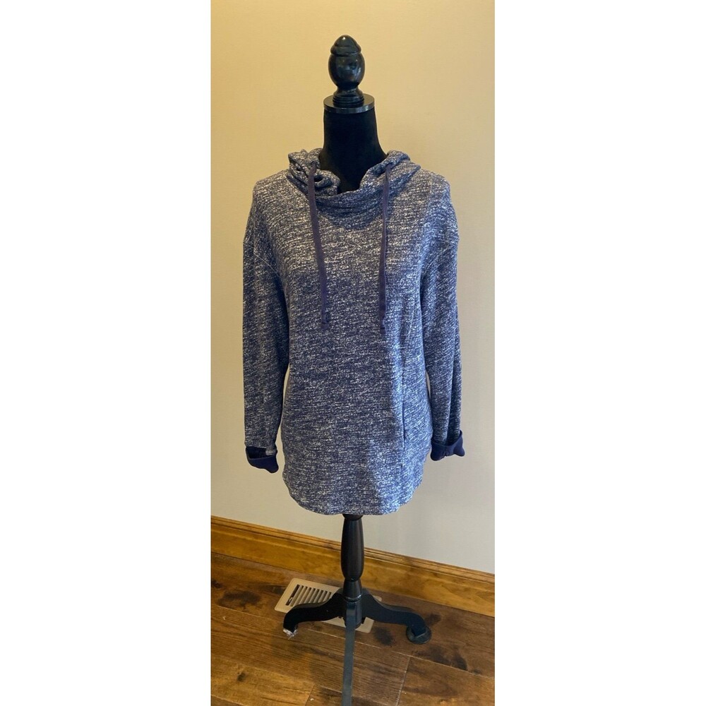 Mossimo Blue Marled Hoodie Size Large  Pullover Sweatshirt Cozy Athleisure‎ Top